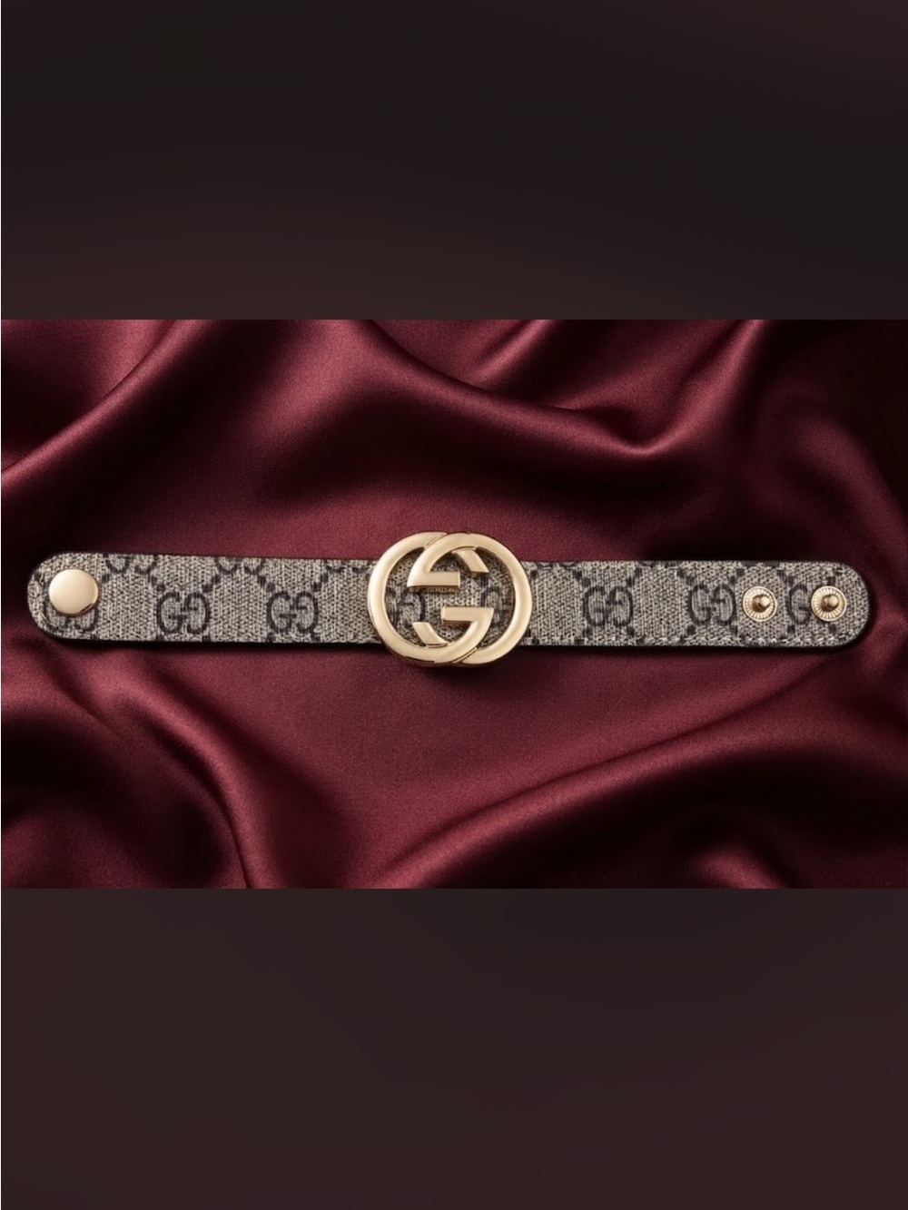 Brand New !! Monogram Bracelet in Beige with Gold-Tone Hardware